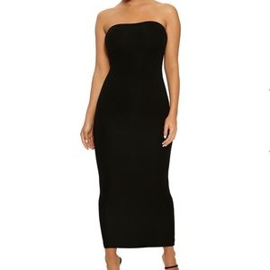 Naked Wardrobe Black Fitted Maxi Dress | Size M